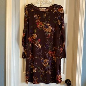 Dark purple floral shift dress